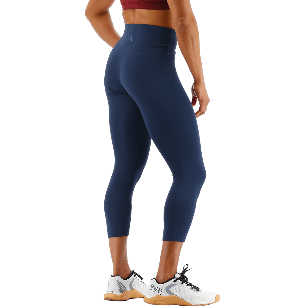 TYR GYM Women’s Total Eclipse High Rise 3/4 Leggings - Aqua Shop