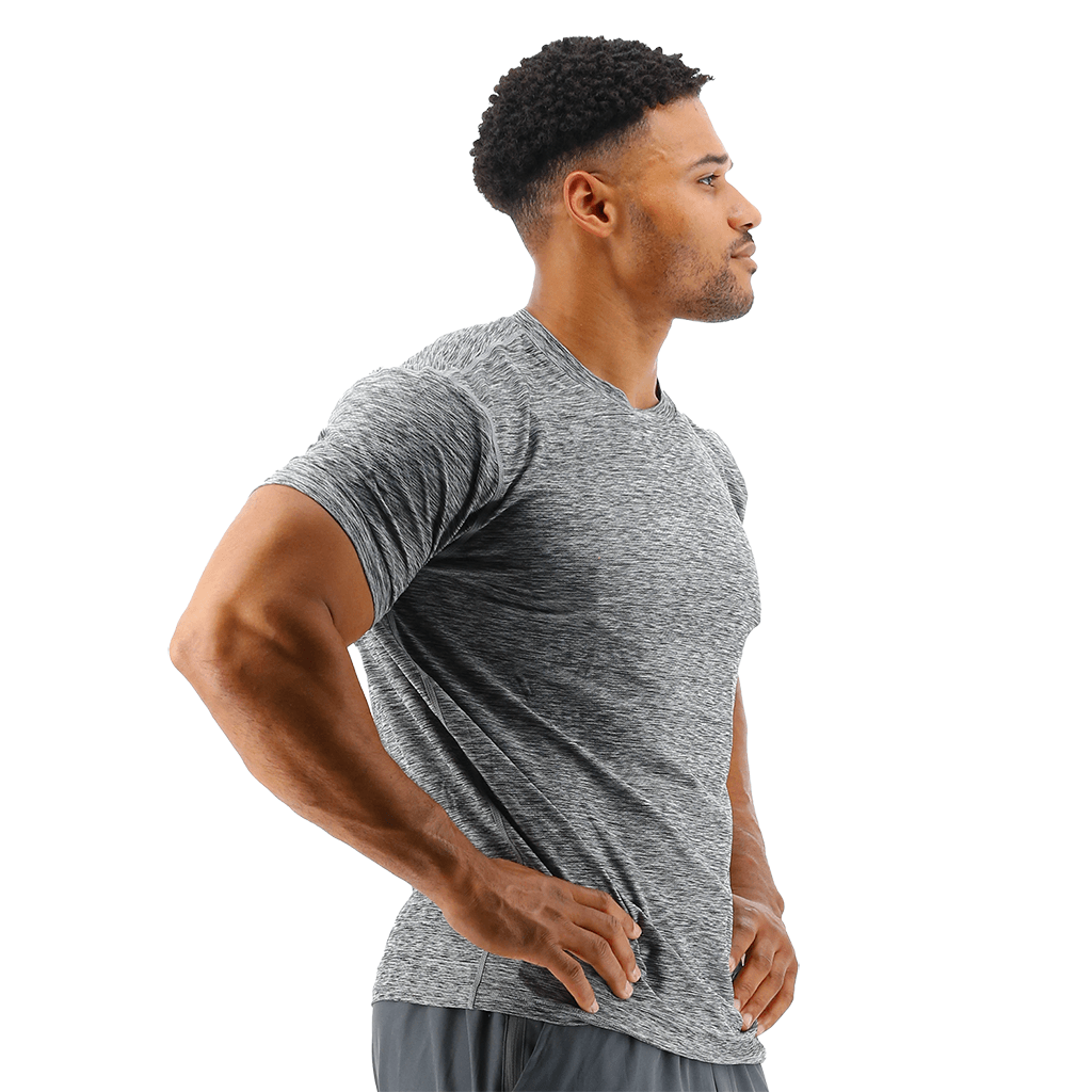 TYR GYM Mens Airtec Tee - Heather Grey - Aqua Shop