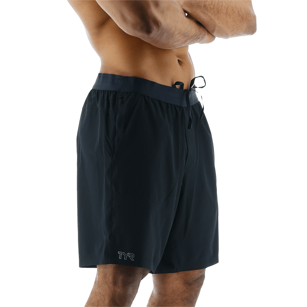 TYR GYM Mens Unbroken Lined 7" Black Short - Aqua Shop