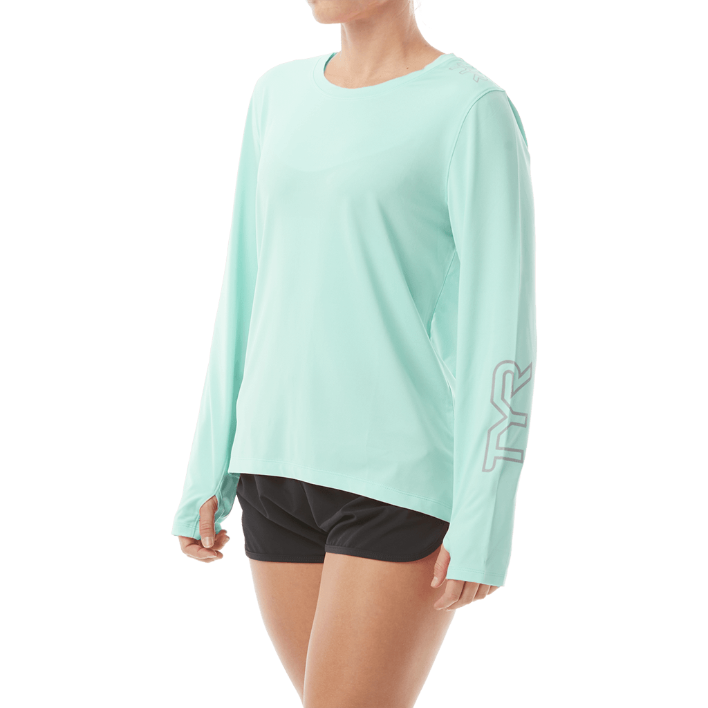 TYR Womens SunDefense Mint Long Sleeve Shirt - Aqua Shop
