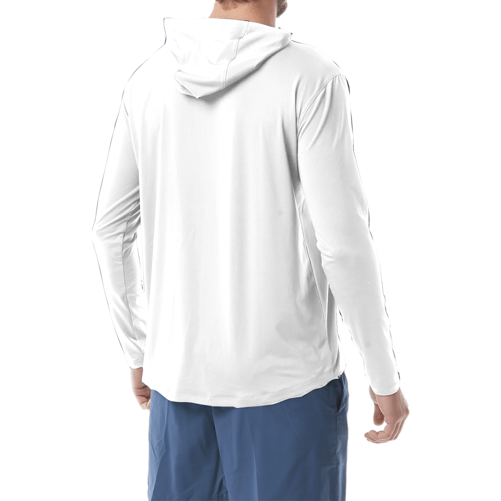 TYR Mens Hooded SunDefense White Long Sleeve Shirt - Aqua Shop