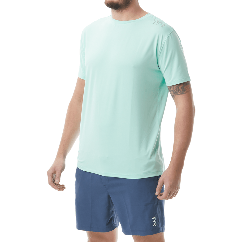 TYR Mens SunDefense Mint Short Sleeve Shirt - Aqua Shop 