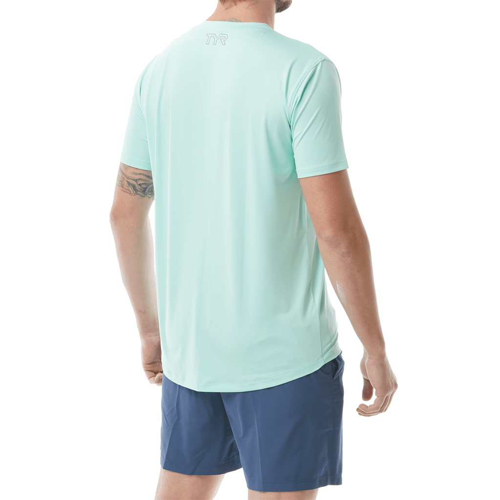 TYR Mens SunDefense Mint Short Sleeve Shirt - Aqua Shop