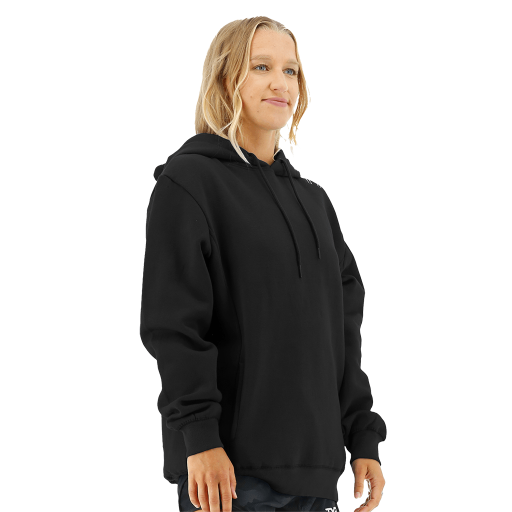 TYR Womens Outline Logo Hoodie Black/Silver - Aqua Shop