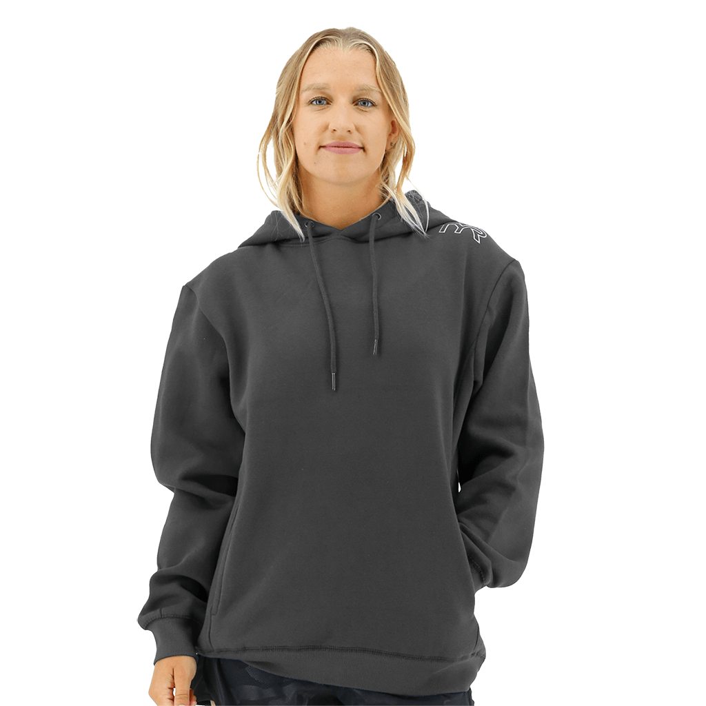 TYR Womens Outline Logo Hoodie Charcoal/Silver - Aqua Shop