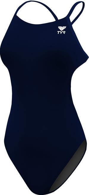 TYR Womens Solid Navy Cutoutfit Swimsuit - Aqua Shop 