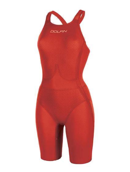 Dolfin Female Red Titanium Racing Knee Suit - Main Image