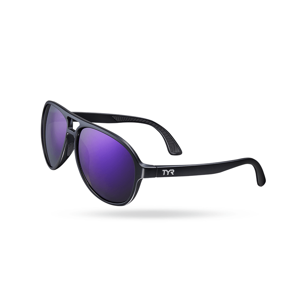 TYR Goldenwest XL Aviator Purple/Black HTS Sunglasses - Aqua Shop 