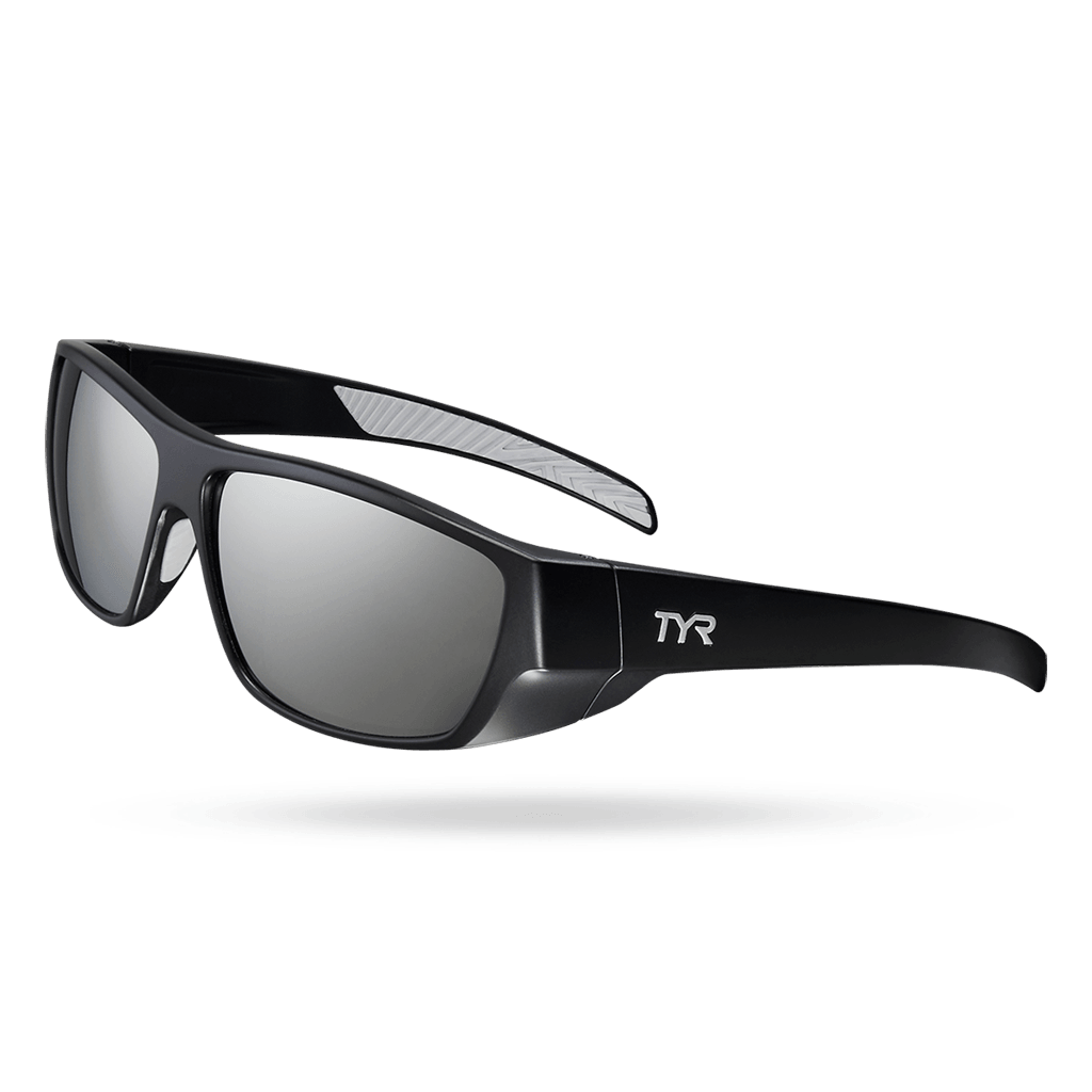 TYR Knox Mens Wrap Sunglasses Silver Black - Aqua Shop 