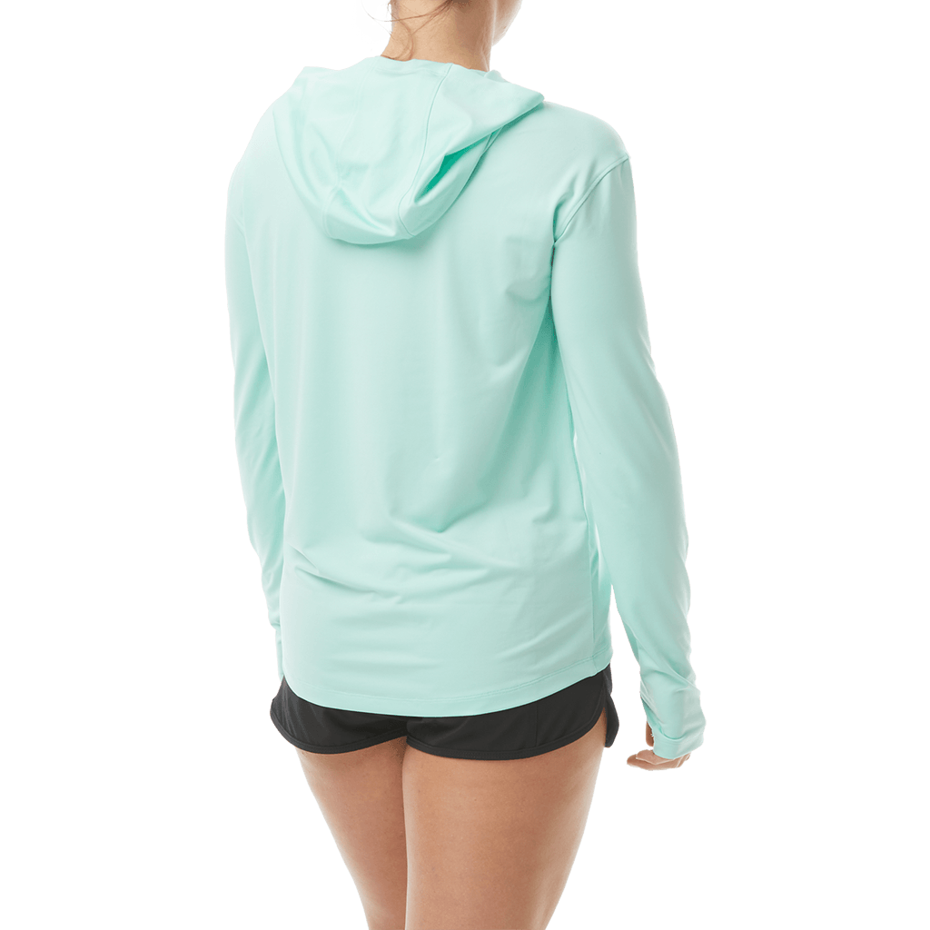 TYR Womens SunDefense Mint Hooded  Long Sleeve Shirt - Aqua Shop 