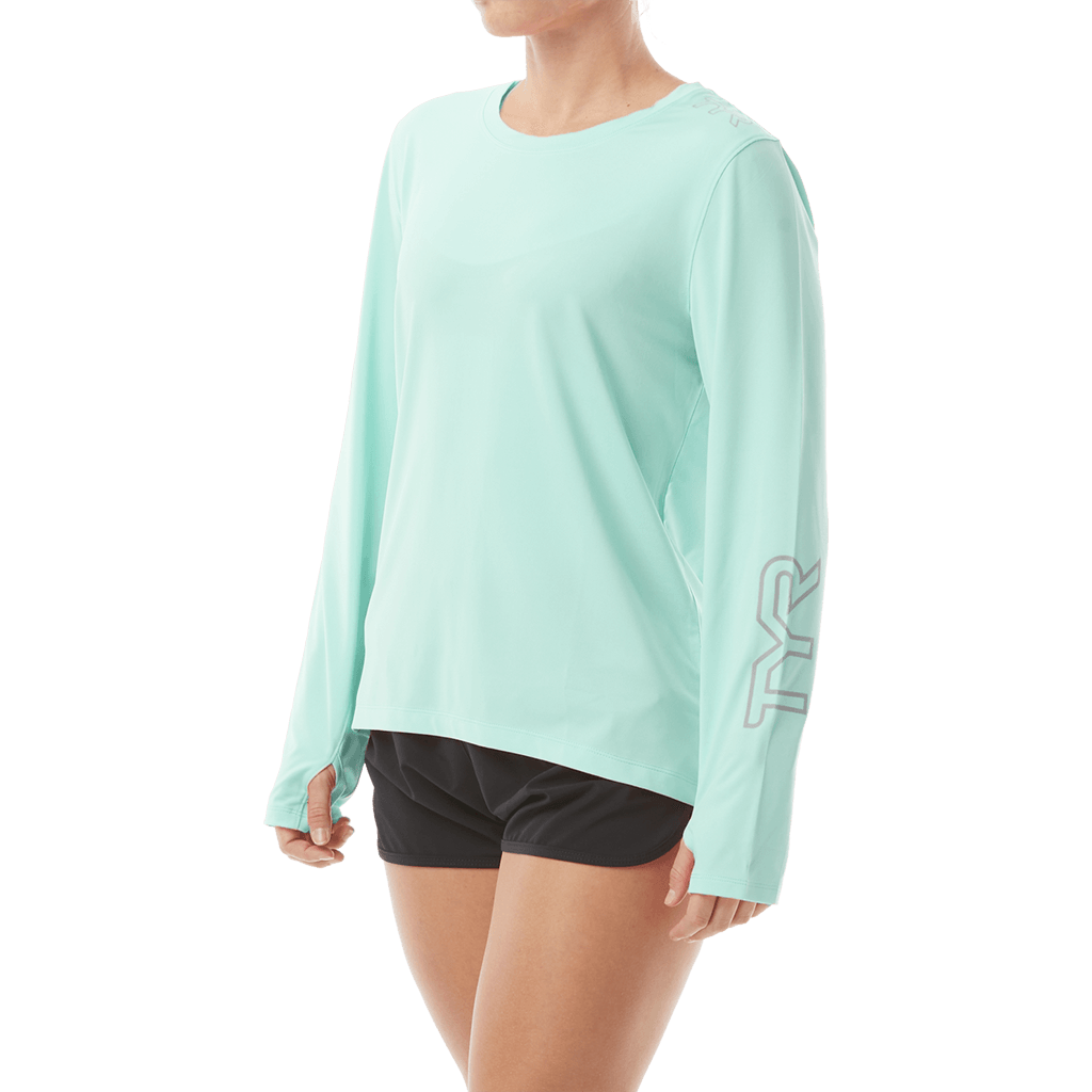 TYR Womens SunDefense Mint Long Sleeve Shirt - Aqua Shop 