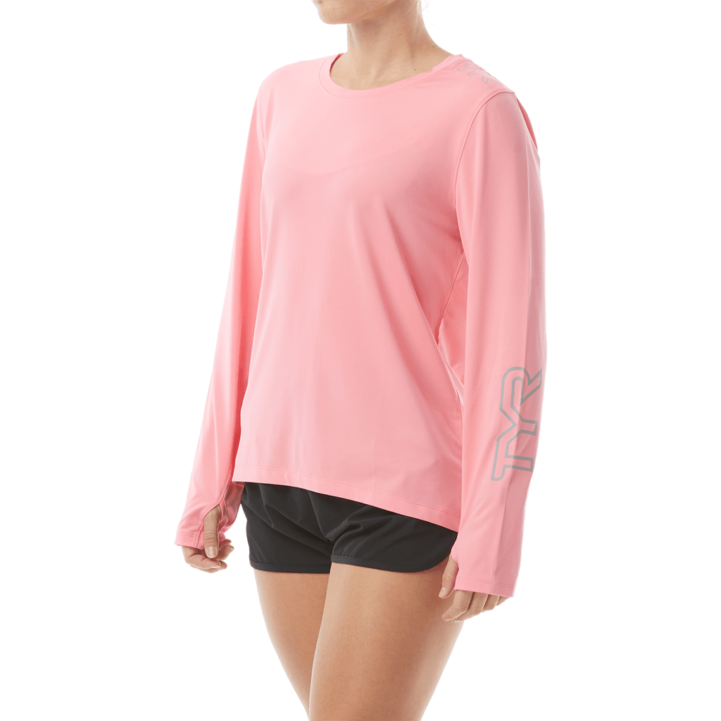 TYR Womens SunDefense Coral Long Sleeve Shirt - Aqua Shop 