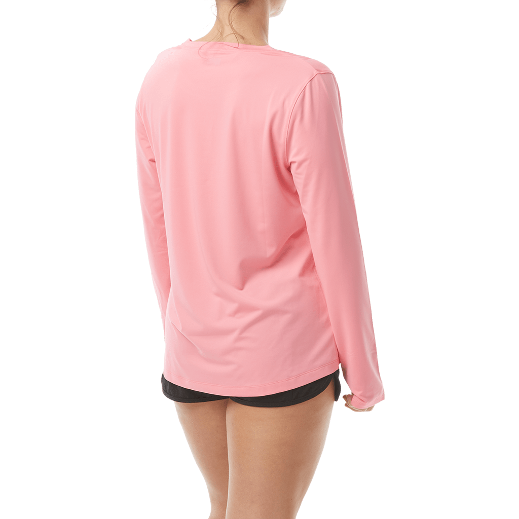 TYR Womens SunDefense Coral Long Sleeve Shirt - Aqua Shop 