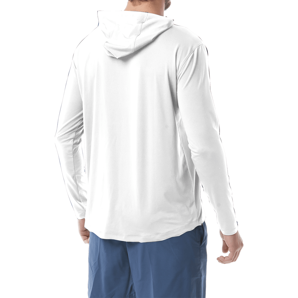 TYR Mens Hooded SunDefense White Long Sleeve Shirt - Aqua Shop 
