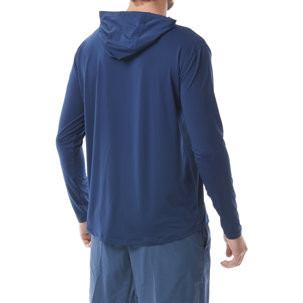 TYR Mens Hooded SunDefense Navy Long Sleeve Shirt - Aqua Shop 