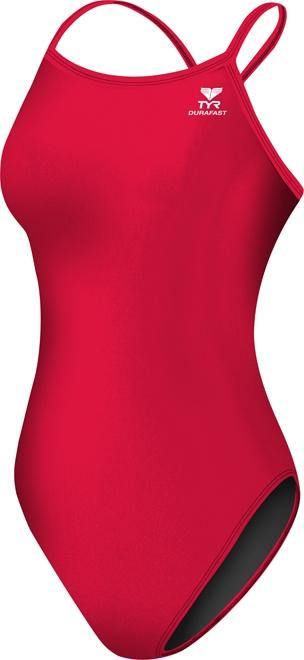 TYR Female Durafast One Solid Red Diamondfit Swimsuit - Aqua Shop 
