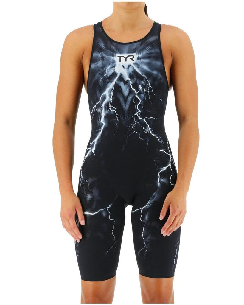 TYR Womens Venzo Phantom Oblivion Black Open Back Race Suit - Aqua Shop 